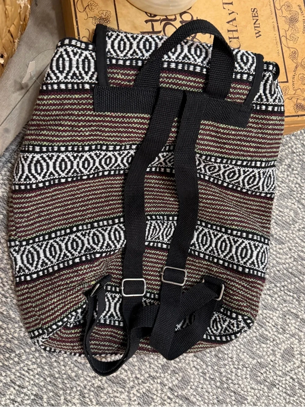 New Boutique Boho Woven Backpack Made in India Tribal Woven Ethnic festival hobo